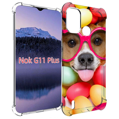 Чехол MyPads Собака-в-яйцах для Nokia G11 Plus задняя-панель-накладка-бампер