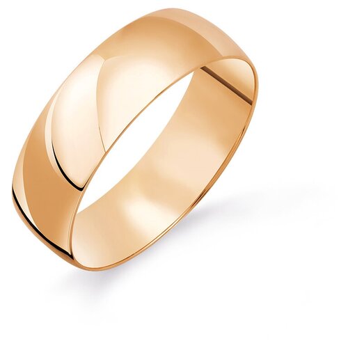 Кольцо обручальное Май, красное золото, 585 проба, родирование, размер 21.5