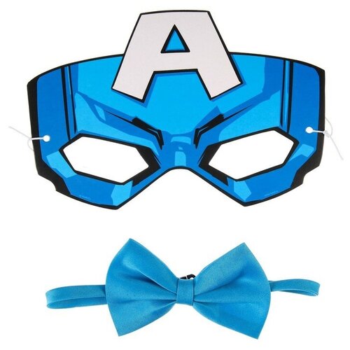 Набор карнавальный, маска и бабочка Капитан Америка, Мстители