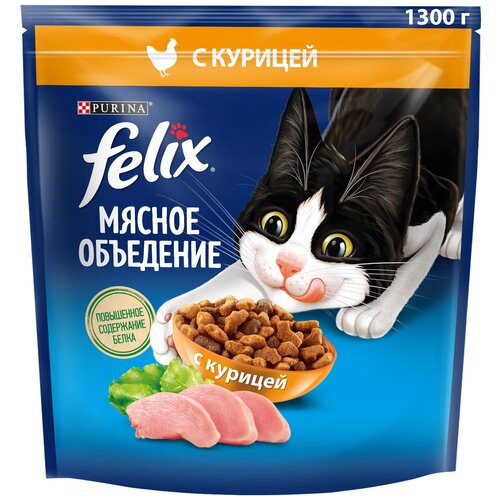 Felix Мясное объедение корм для кошек, с курицей 10кг