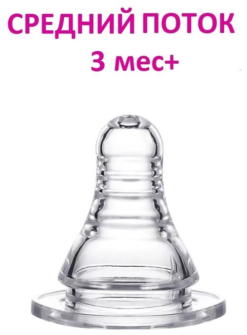 Соска для бутылочки со средним потоком NDCG mother care, 3 мес+, 1 шт