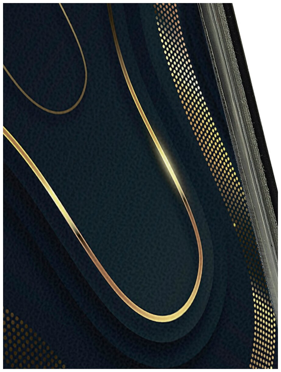Чехол-книжка на Apple iPhone 11 Pro Max / Эпл Айфон 11 Про Макс с рисунком "Золотистые акценты" черный