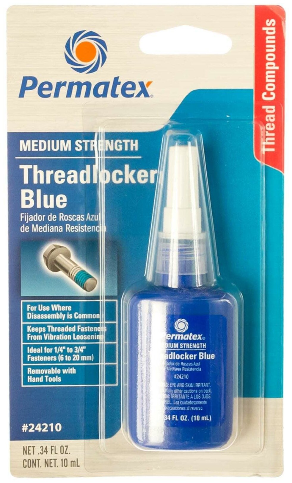 Фиксатор резьбовых соединений средней фиксации разъемный PERMATEX Threadlocker Blue 09178/24201/24210/24225/24250