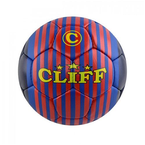 фото Мяч футбольный cliff 7443, 5 размер, pu, синий с красными полосами