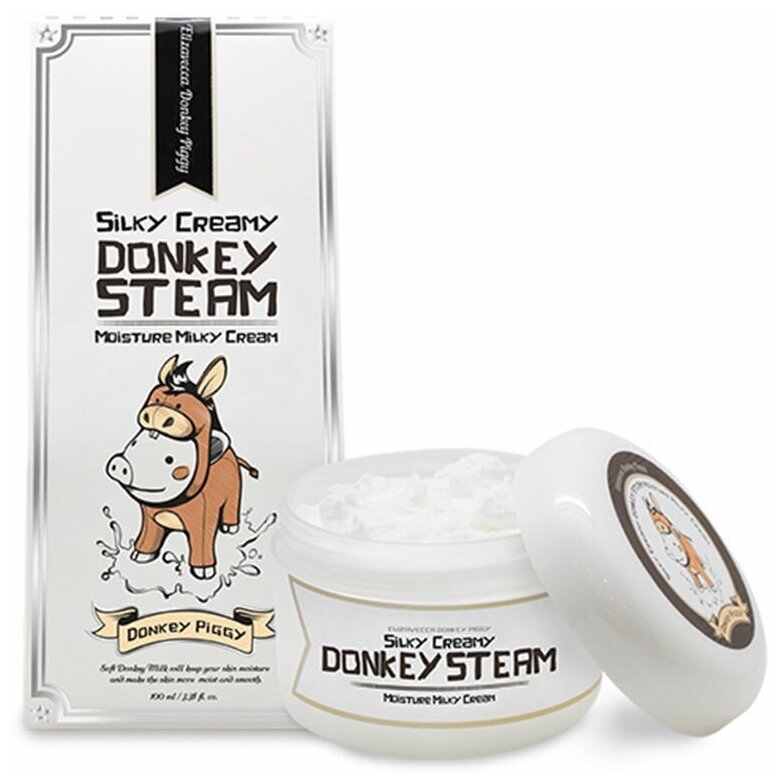Крем для лица увлажняющий с ослиным молоком Elizavecca Silky Creamy Donkey Steam Moisture Milky Cream