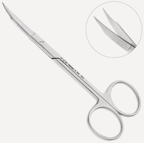 Изображение товара Ножницы хирургические изогнутые Goldmann-Fox, 12,5 см, 19-6*
