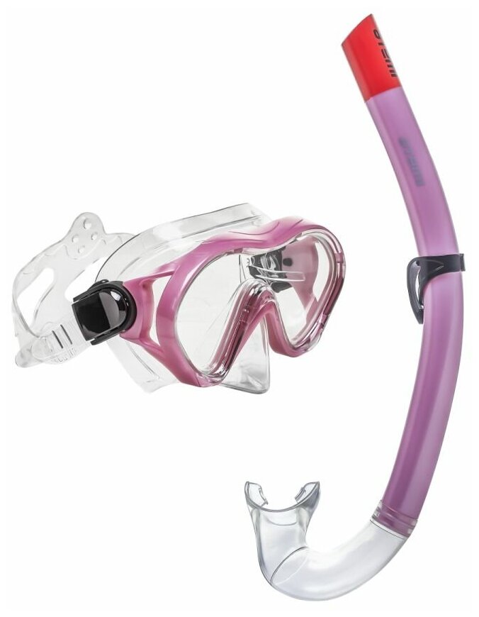 Набор для плавания (маска+трубка) детский Atemi (розовый), 24100p