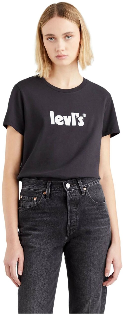 Футболка Levis, хлопок, размер XS, черный