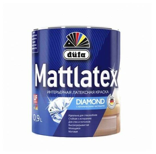 Краска интерьерная dufa Mattlatex Diamond 0,9 л белая (база 1)