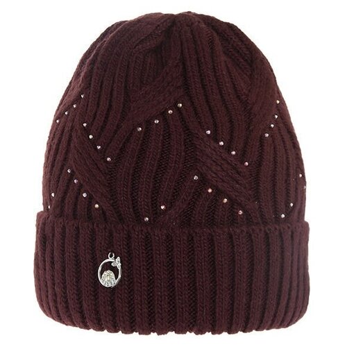 фото Шапка для девочки орнамент, цвет бордовый, размер 54-56 mialt