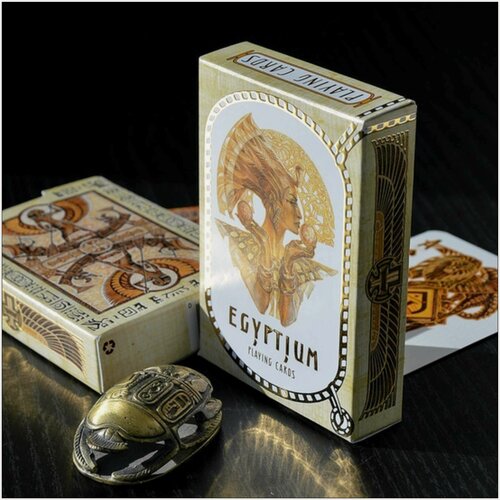 Изображение товара Карты игральные Еgyptium, издание Sunny / Дизайнерские художественные карты 54шт, коллекционная колода для настольных игр, для фокусов, для коллекционеров. Покерный размер, фольгирование
