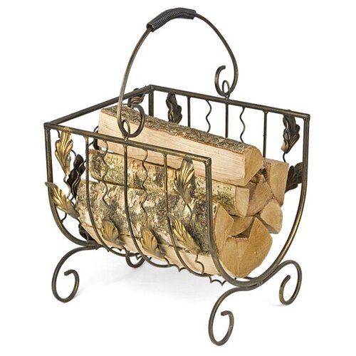 Корзина для переноски дров V70014 30х32х46см черный с золотом 14032₽