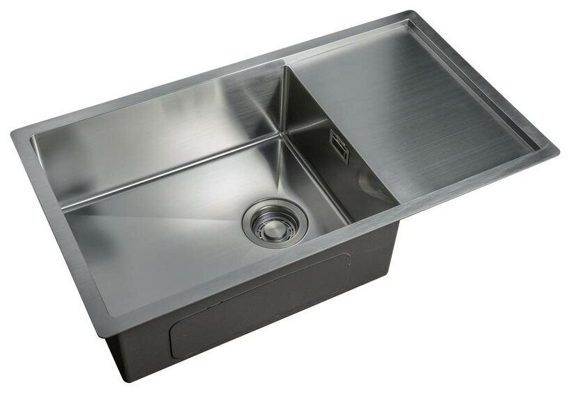 Мойка для кухни ZorG ZL R 780440, нержавеющая сталь, брашинг матовая, оборачиваемая, чаша крыло, толщина 1,2 мм, премиум