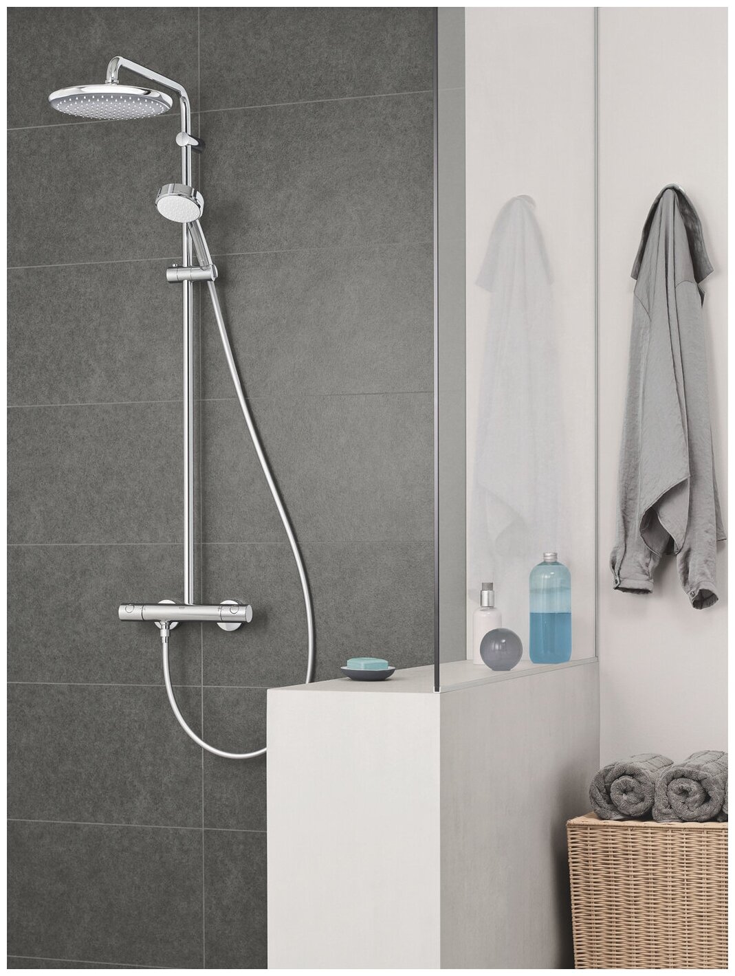 Душевая система Grohe Tempesta Cosm.Sys 250 26670000 термостат хром - фотография № 10