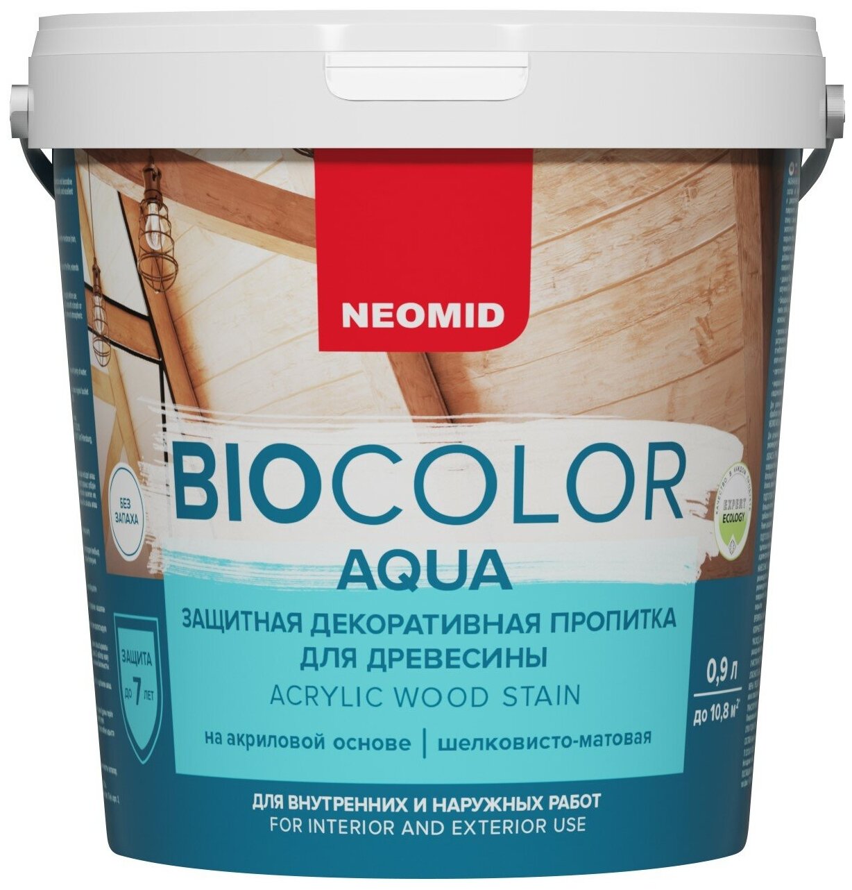 Пропитка защитная для древесины Neomid Bio Color Aqua полуматовая (0,9л) орех