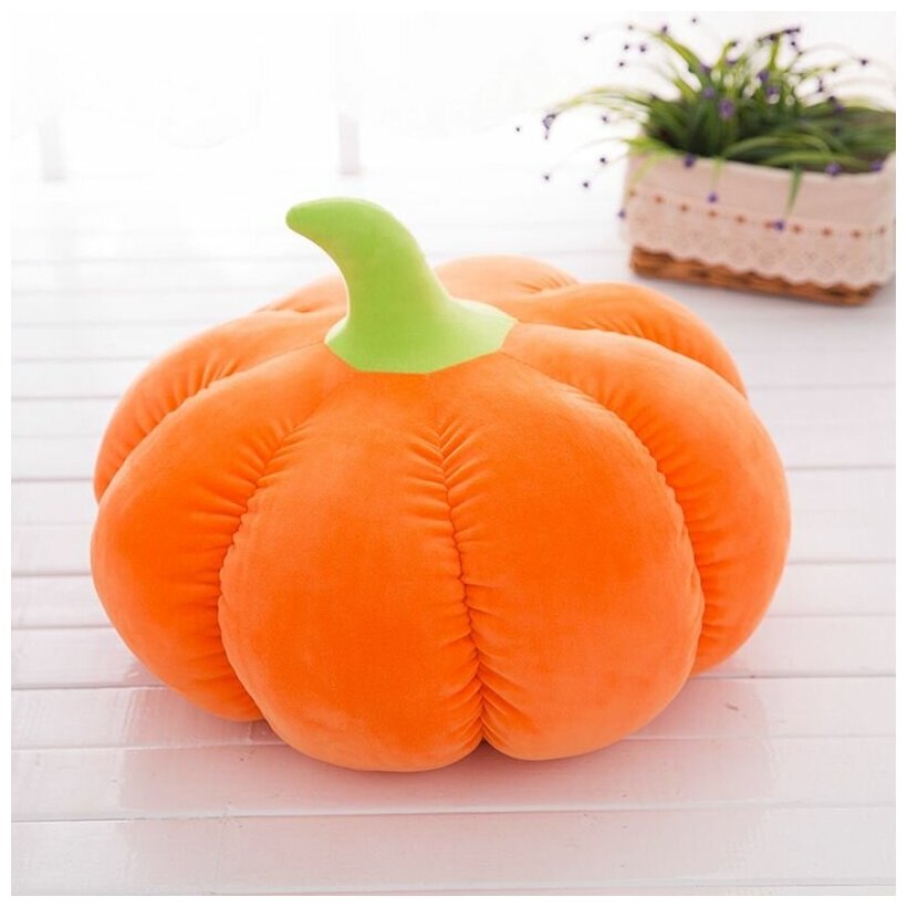 Мягкая игрушка подушка оранжевая тыква 30 см
