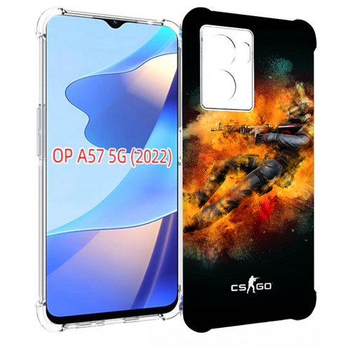 Чехол MyPads CS-go-Контр-террорист мужской для OPPO A57 5G(2022) задняя-панель-накладка-бампер