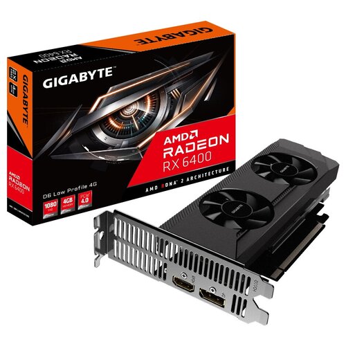 Видеокарта Gigabyte RX6400 EAGLE 4G GDDR6 64bit HDMI DP GDDR6 64bit HDMI DP Low Profile (GV-R64D6-4GL) (310530) (20) видеокарта sapphire pci e 11216 35 20g r7 240 4g boost amd radeon r7 240 4096mb 128 ddr3 78 102933