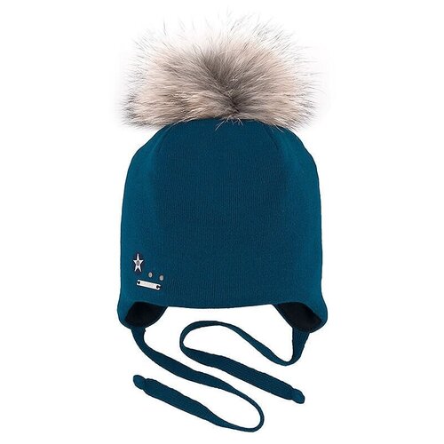 Шапка mialt, размер 48-50, синий шапка шалун цвет темно бежевый размер 48 50