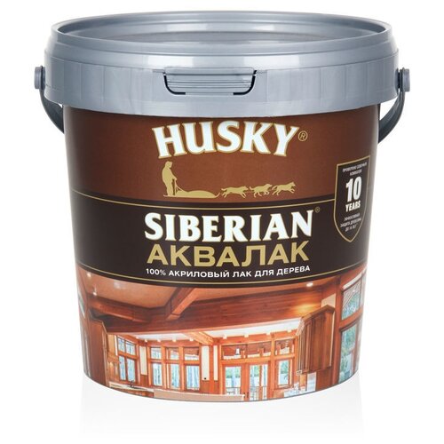 HUSKY Siberian Аквалак бесцветный, полуматовая, 0.9 кг, 0.9 л husky siberian аквалак 2 5л