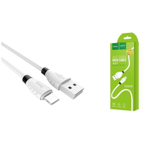Дата-кабель Hoco X27 USB-Lightning (2.4 A), 1.2 м, белый