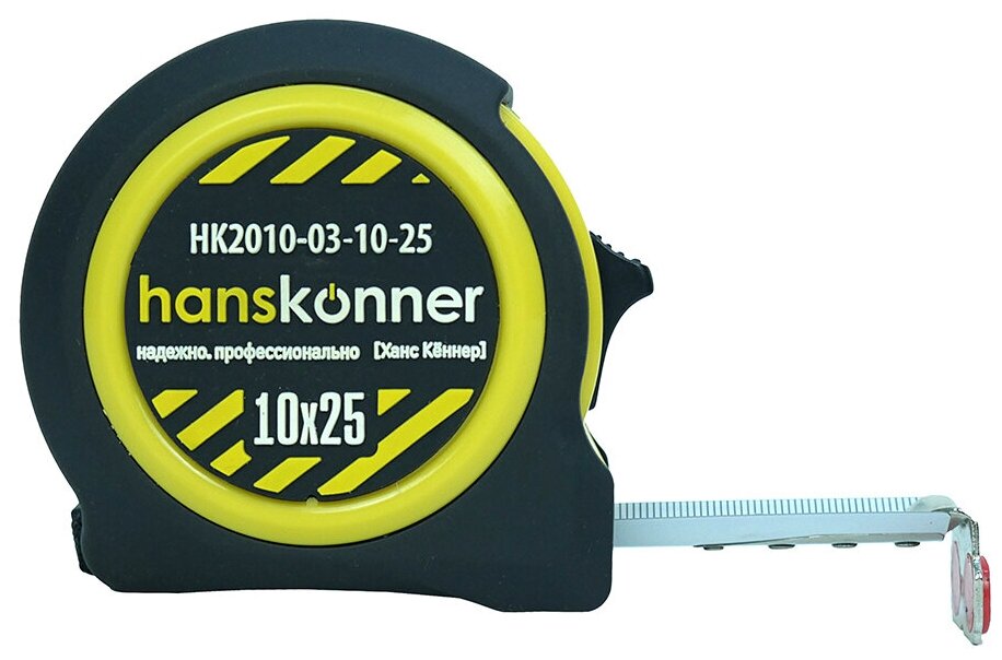 Рулетка 10мх25мм Hanskonner 2 стопа, мощный магнит HK2010-03-10-25 - фотография № 5