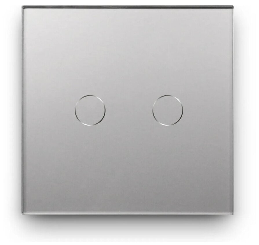 Умный сенсорный выключатель DiXiS Wi-Fi Touch Wall Light Switch (Zigbee) 2 Gang / 1 Way (86x86) Grey (TSW2-ZB)