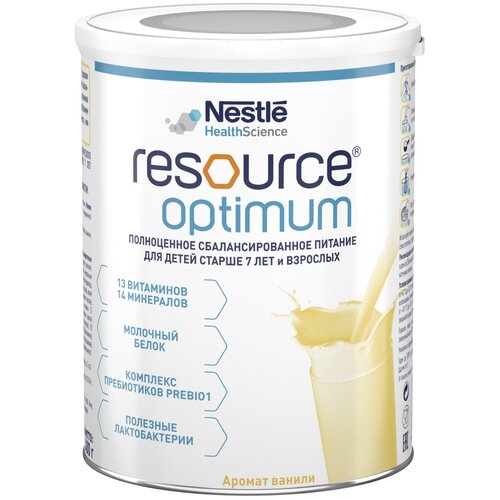 Resource (Nestle) Optimum, сухая смесь, 400 мл, 400 г, ваниль