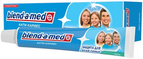 Зубная паста Blend-a-med Анти-кариес Защита для всей семьи Мята, 50 мл, 50 г