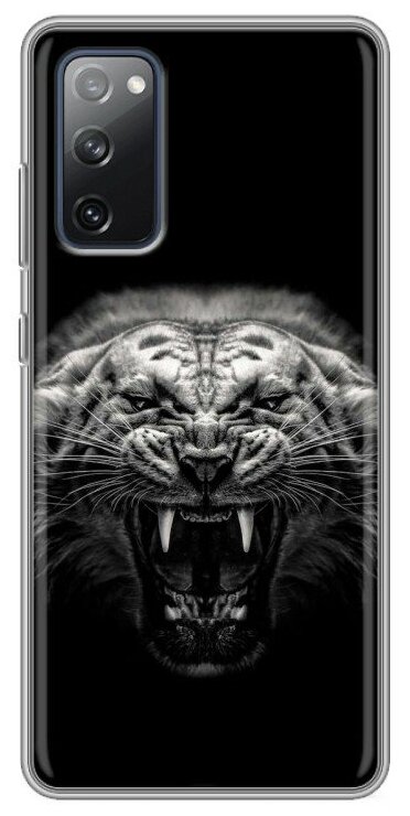 Дизайнерский силиконовый чехол для Самсунг S20 FE / Samsung Galaxy S20 FE Рычащий тигр