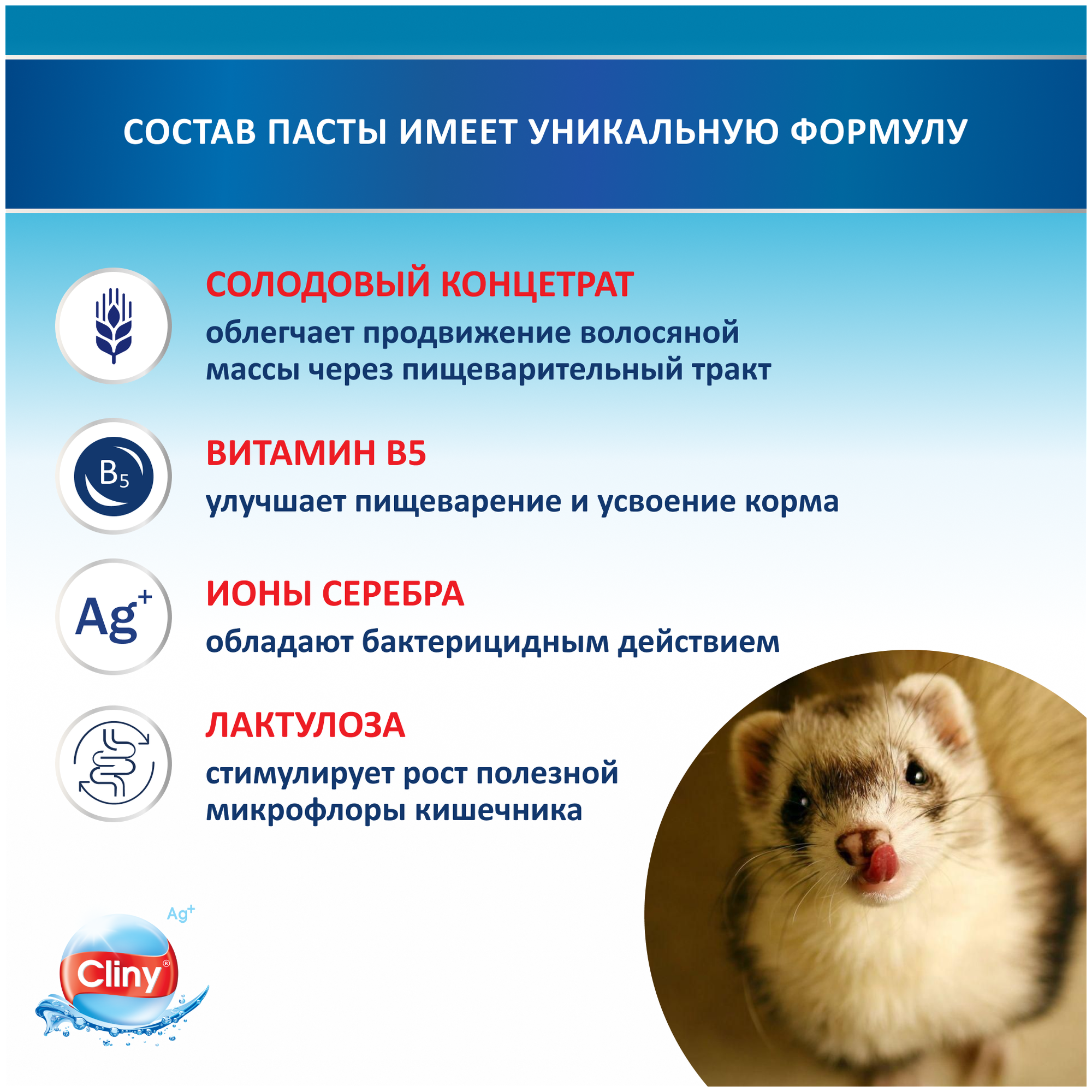 Кормовая добавка Cliny, для выведения шерсти, вкус лосося, 30мл — фото 1