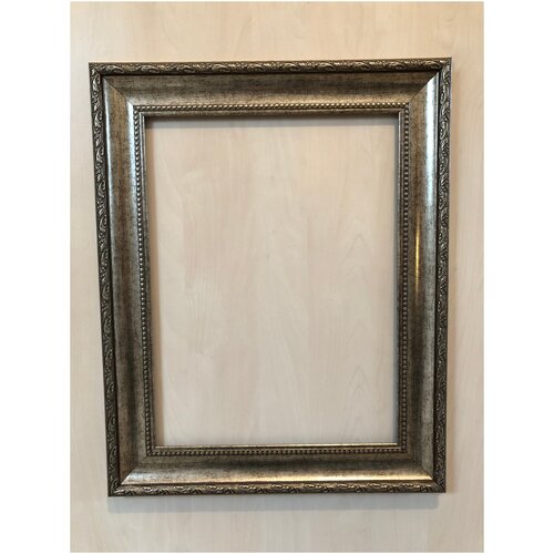 Рама для картин 50х70 см из пластикового багета без стекла и картона цвет серебряный широкий K6006-03