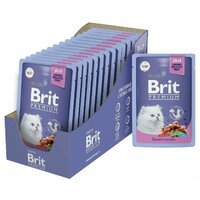 Brit Premium паучи для котят с кроликом кусочки в желе - 85 г х 14 шт