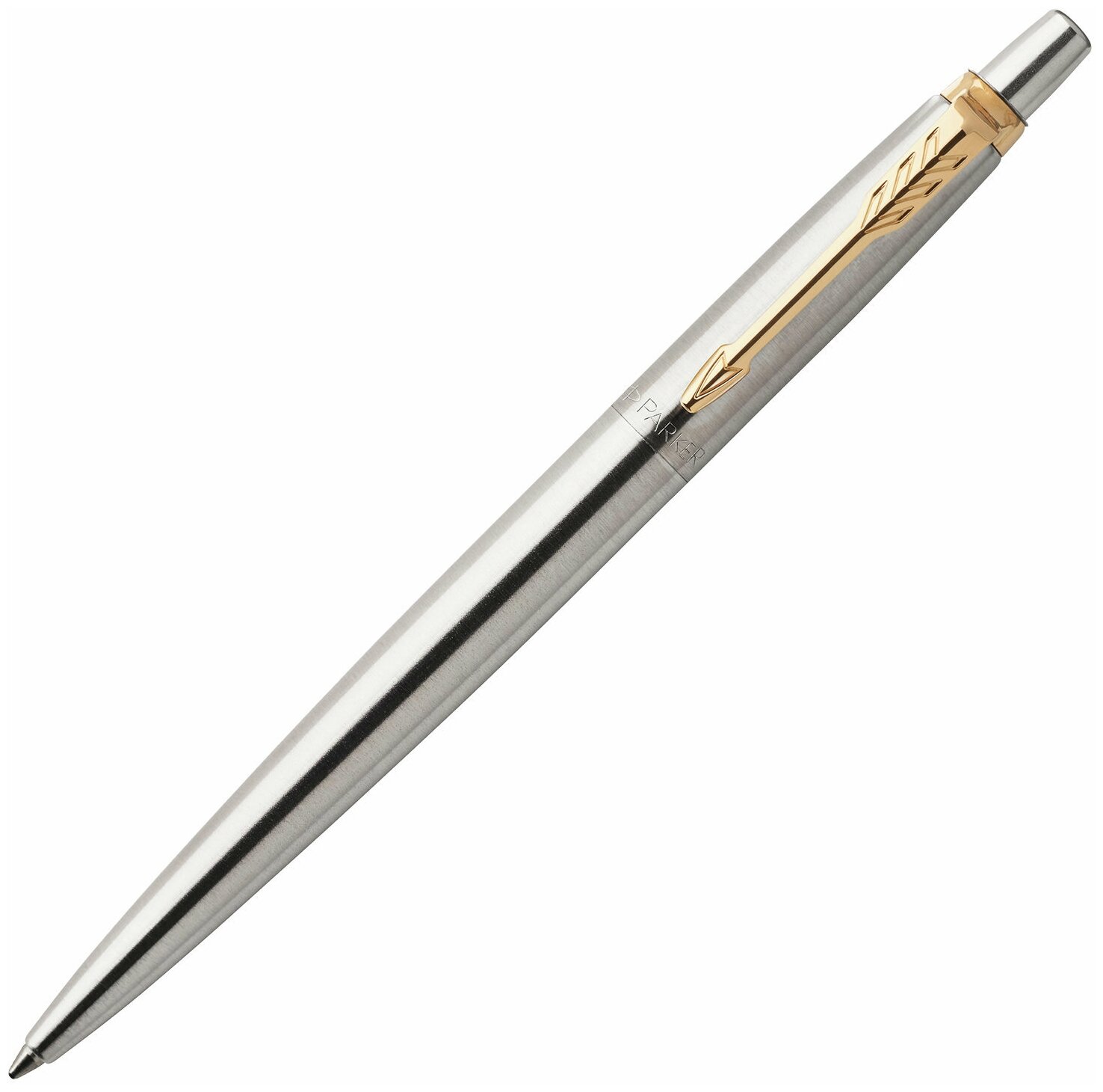 Ручка шариковая PARKER "Jotter Core Stainless Steel GT" корпус серебро позолота синяя, 1 шт