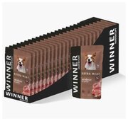 Корм влажный Winner EXTRA MEAT для собак с ягнёнком в соусе, пакетик 85г - 24шт