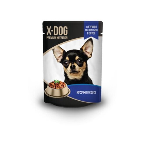 X-DOG Консервы для собак X-DOG курица и белая рыба в соусе 4607166428127 0,085 кг 44934 (2 шт)