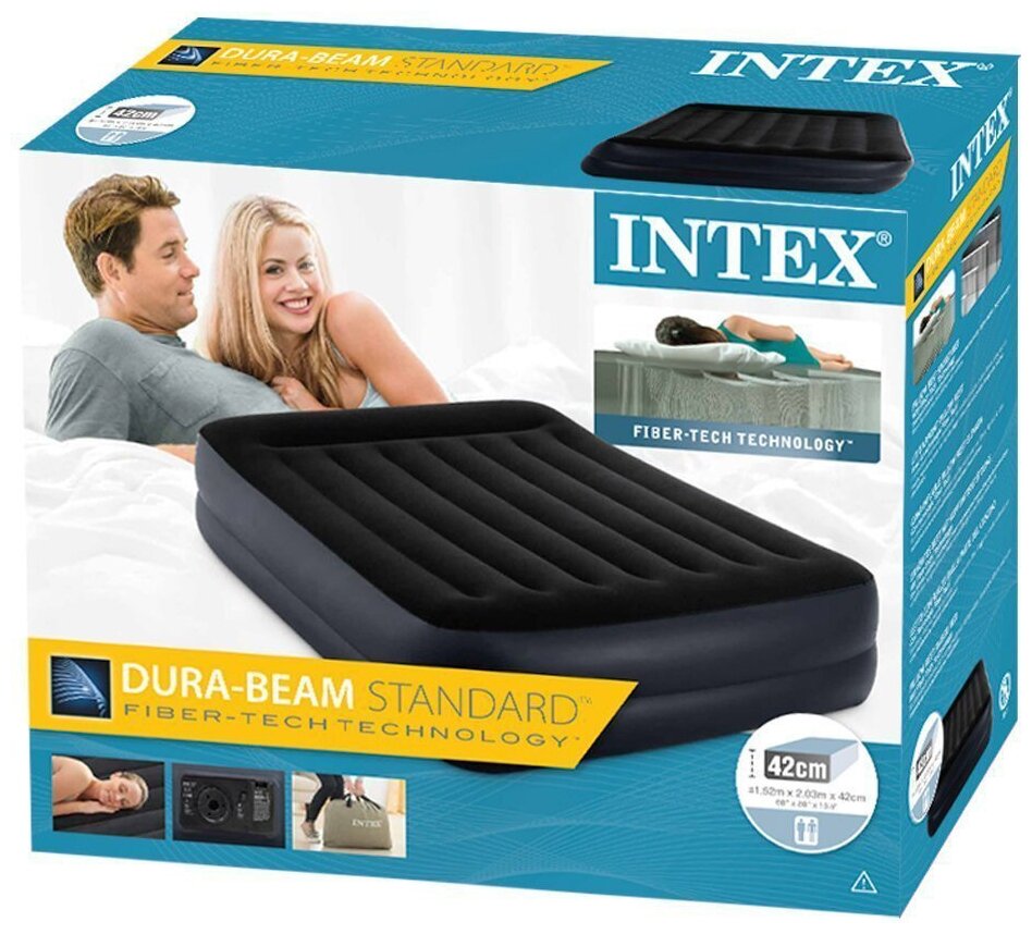 Кровать INTEX Pillow Rest Raised Bed 152х203х42см 64124 - фотография № 9