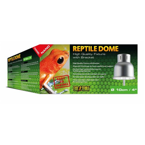 Компактный светильник с кронштейном - Exo-Terra Reptile Nano Dome - ø10 см exo terra exo terra лампа для аквариума reptile uvb150 former uvb10 25w pt2189 0 175x0 11x0 165 мм