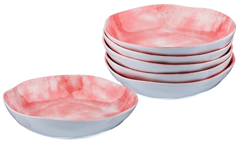 Набор салатников из 4 шт диаметр 20cм высота 5 См. Коллекция Парадиз Цвет: розовый закат KSG-189-204-1