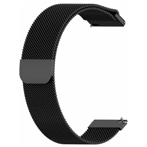 Универсальный ремешок PADDA миланская петля для смарт часов (шириной 20 мм.), металлический, черный