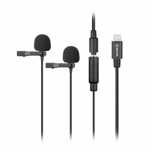 Микрофон двойной петличный Boya BY-M2D с переходником Lightning для устройств Apple 543000₽