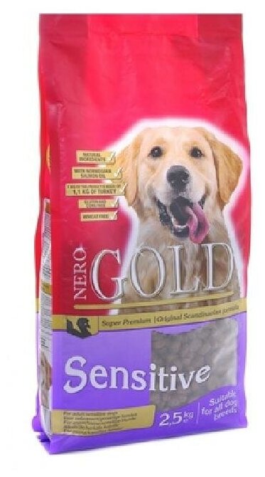 Nero Gold сухой корм для собак с чувствительным пищеварением с индейкой и рисом - 2,5 кг х 2 шт.