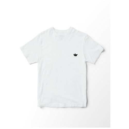 Футболка женская белая из хлопка минимализм minimal trend оригами - 3 TTP