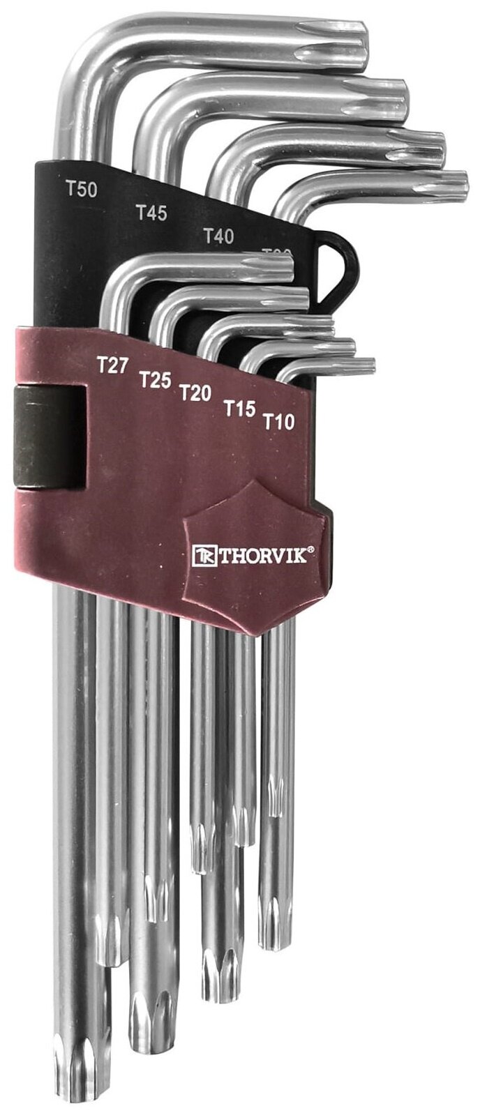 Набор ключей торцевых T-TORX® с центрированным штифтом, Т10H-T50H, 9 предметов TTK9S Thorvik