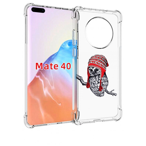 Чехол MyPads сова-в-красной-шапке-на-веточке для Huawei Mate 40 / Mate 40E задняя-панель-накладка-бампер
