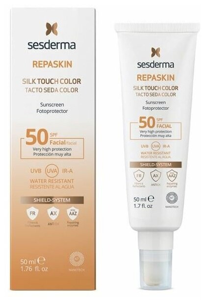 Крем Sesderma Repaskin Silk Touch Color Facial Sunscreen SPF50, 50 мл