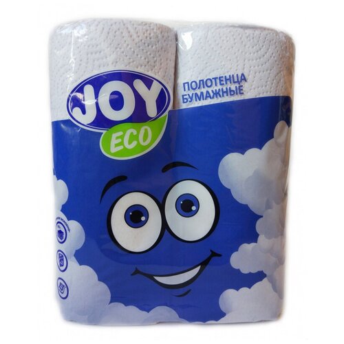 Полотенца бумажные JOY Eco белые двухслойные 2 рул.