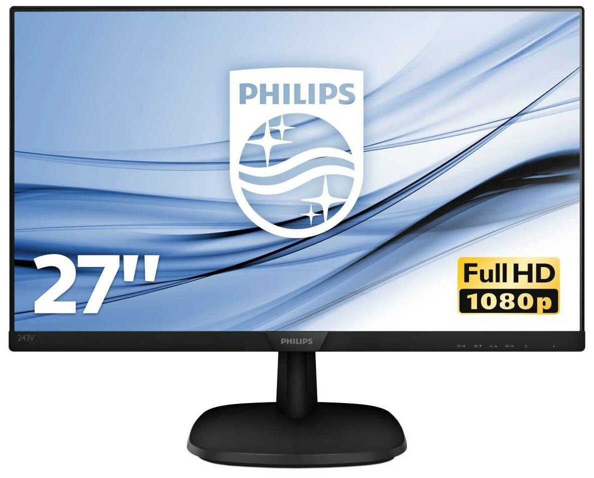 Монитор LCD 27'' 169 1920х1080FHD IPS, nonGLARE, 250cdm2, H178V178, 10001, 10M1, 16.7M, 5ms, VGA, HD