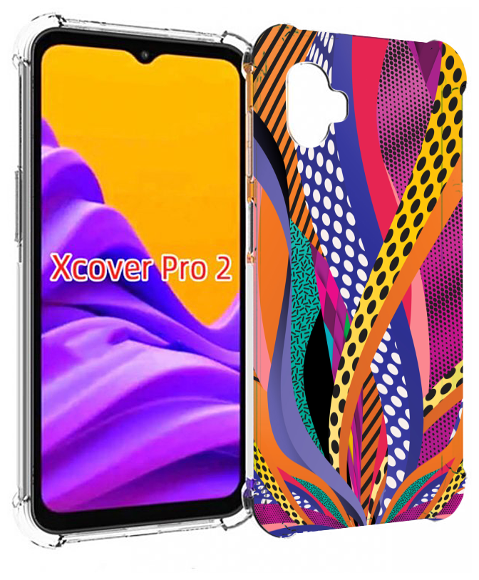Чехол MyPads разноцветные щупальца для Samsung Galaxy Xcover Pro 2 задняя-панель-накладка-бампер