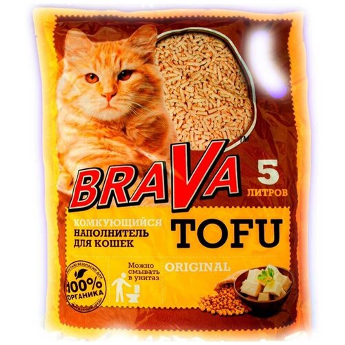 Brava Наполнитель комкующийся тофу original, 5 л